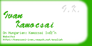 ivan kamocsai business card